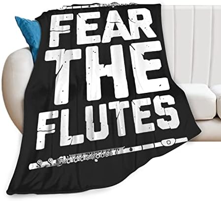 Flute Design Vintage Pattern Flannel Fluffy Full Fleece Luxury Throw Blanket Plush Soft Cozy Quilt Nursery Bedding Decor Bedroom Decorations Wearable 80''x60''(Adults)