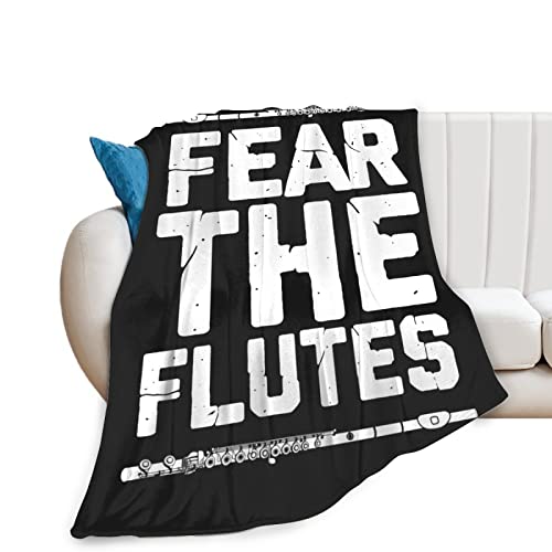 Flute Design Vintage Pattern Flannel Fluffy Full Fleece Luxury Throw Blanket Plush Soft Cozy Quilt Nursery Bedding Decor Bedroom Decorations Wearable 80''X60''(Adults) #TOP2