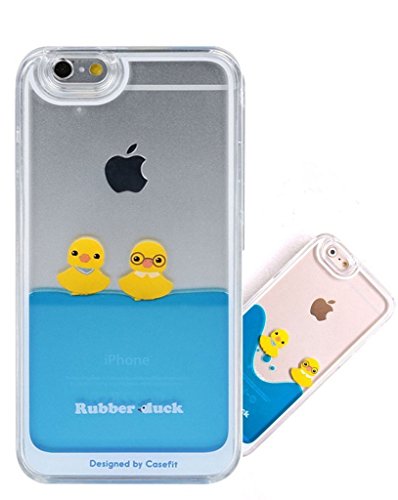 Iphone 5 5S Case , Liquid Floating Rubber Duckies In Blue Water Cute Hard Plastic Case With Cute Packaging Case forApple IPhone 5 5S ( Boys )