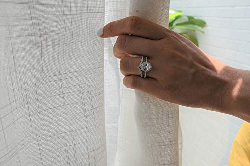 Oval Cut Solitaire 1.5Ct Cz Rhodium Plated Engagement Anniversary Wedding Band Promise Women Diamond Ring #TOP7