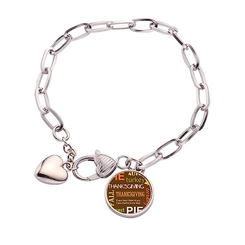 Bracelet à breloques cœur en métal M, le cadeau d'automne idéal