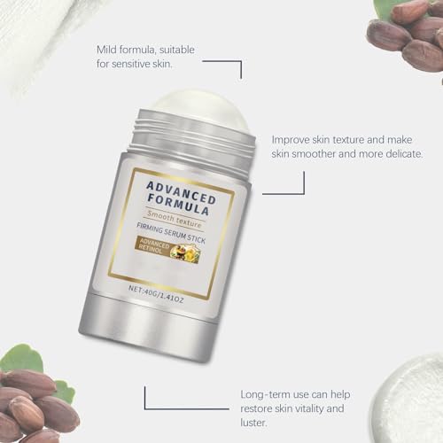 Generic Retinol Firming Serum Stick For Face, Neck & Body, Wrinkles Moisturizing Balm To Smooth Fine Lines & Improve Skin Texture, Portable Daily Skincare For Women & Men, Travel Friendly (40ml, 2PC)