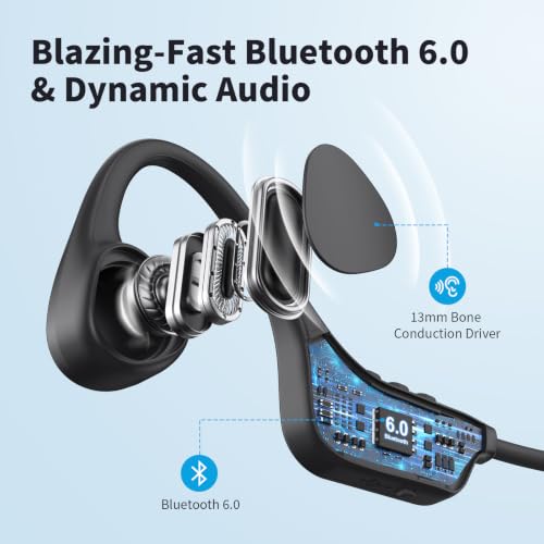 PSIER Bone Conduction Headphones, 2026 Upgrade Bluetooth 6.0 Open-Ear Design, 10-Hour Playtime, IPX5 Waterproof, 23g Ultra-Lightweight for Running, Cycling, Outdoor Sports - image 3