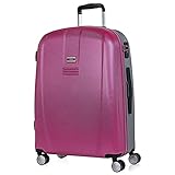 JASLEN - Maleta de Viaje Rígida 4 Ruedas Trolley Mediana de ABS. Cómoda Duradera y Ligera. Ideal para Estudiantes. Candado TSA Confianza. 56560, Color Fucsia-Plata