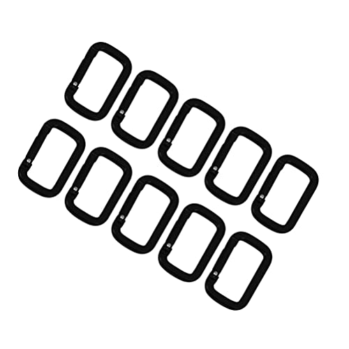 ABOOFAN 10 x Ringschnallen, Karabiner, Feder-Karabinerhaken, robuste Schnalle, Aluminium-Karabinerhaken, quadratische Gurtringe., 9.99