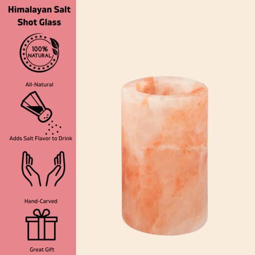 Himalayan Salt Shot Glasses, Set Of Four 3" All-Natural Pink Salt Glasses - Hand-Carved Tequila Shot Glasses - Perfect Cinco De Mayo Party Cups & Mothers Day Gift - Add Light Salt Flavor To Any Drink #TOP3