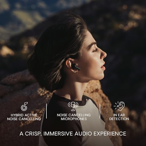 Urbanista Phoenix Auricolari Wireless Ad Energia Solare, Cancellazione Ibridi Attiva Del Rumore, Riproduzione Infinito, Bluetooth Multipoint, Custodia Di Ricarica Wireless Autocaricante, Rosa Deserto - 3