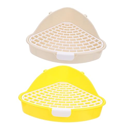 ROMISBABA 2 Pezzi Lettiera Per Piccoli Animali Per Criceti Sabbia Lettiera in Plastica Per Animali Domestici Anti-perdita Per Conigli E Porcellini Dindia