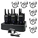 Retevis RT668H Funkgerät, Walkie Talkie mit Verstecktem Bildschirm, Walkie Talkies Wiederaufladbare mit 6-Wege-Ladegerät, Funkgerät Froße Reichweite, Robust für Fabrik, Logistics (6 Stück, Schwarz)