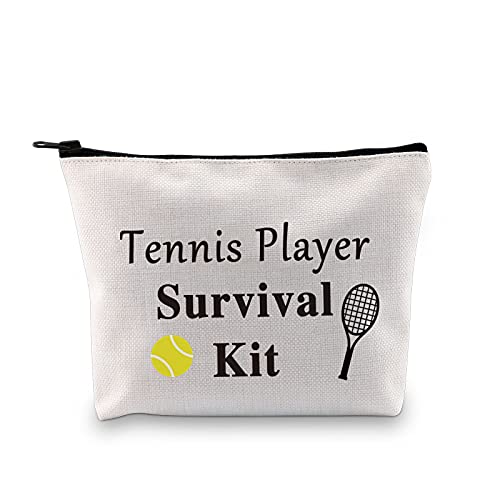 PXTIDY Tennis Player Survival Kit Tennis Makeup Bag Tennis Gift Tennis Players Cosmetic Bag Zipper Organization Pouch Tennis Girl Gift (Tennis)