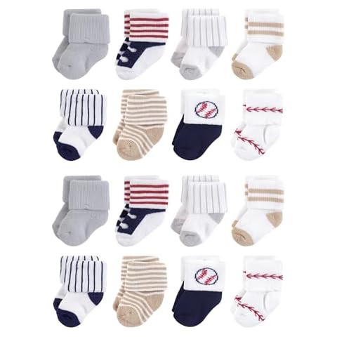 Little Treasure Unisex Baby Cotton Rich Terry Socks 16-Pack, Baseball, 0-6 Months Cover
