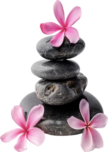 Stickers mural déco Zen Orchidée Galets Dimensions: 20x30cm