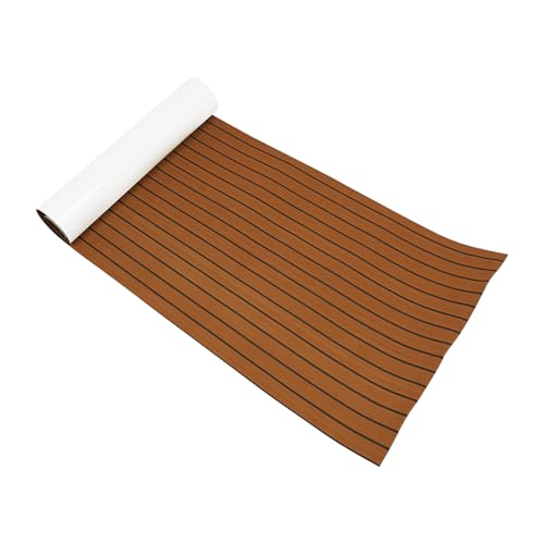 Tapis Bateau, Revêtement Pont en Mousse EVA Imitation Teck, Sol Antidérapant Auto-Adhésif pour Yacht Marine Caravane Camping-Car, Tapis Découpable...