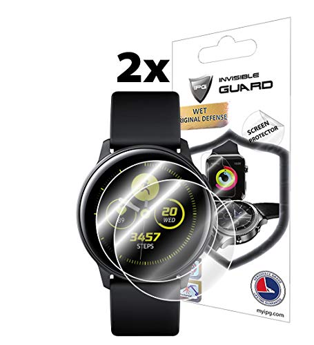 IPG for Samsung Galaxy Watch Active 40mm Screen Protector (2 Units) Invisible Ultra HD Clear Film Anti Scratch Skin Guard - Smooth/Self-Healing/Bubble -Free