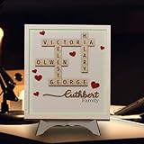 Family Crossword Wall Decor Customized Wooden Plaque – Personalized Family Crossword Art Sign, Puzzle Board Crossword Puzzles Sign With Names