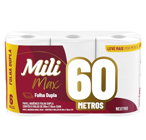 Mili Papel Higiênico Sensitive Care 60m Folha Dupla – 6 rolos