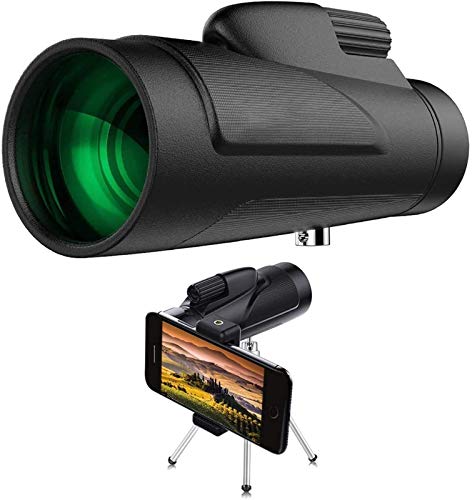 Monokular Teleskop12x50 Hochleistungsprisma FMC-Beschichtung Smartphone Stativhalterung Adapter, perfekte Vogelbeobachtung, Wandern, Konzerte,
