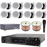 Vaiyer Home Stereo System Kit - 7.2 Channel 4500 Watts Bluetooth Amplifier with 8 Qty of 6.5