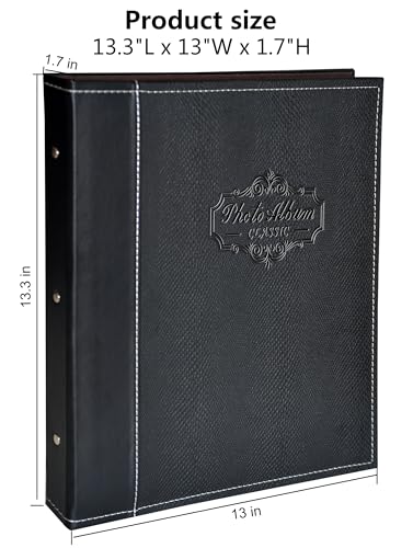 Zoview Art Photo Album Can Hold 3X5, 4X6, 5X7, 6X8, 8X10 Photos, Leather Cover, Magnetic Self-Stick Page, Hand Made DIY Albums (Black, Large) - Thumbnail 7