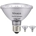 Vinaco PAR30 Short Neck Halogen 75W 120V 1000LM, 2 PCS High Output PAR30 Halogen Flood Light Dimmable 2800K Warm White, E26 Long Lifespan Short Neck Flood Light Bulb with CRI100 for Indoor/Outdoor