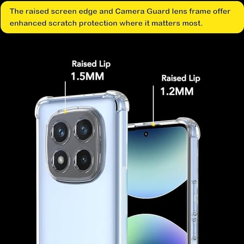 Image of REALCASE Silicone Redmi Note 14 Pro Plus 5G Back Cover Case, Scratch Resistant Protective Crystal Clear Transparent Shock Proof Bumper Back Cover Case for Redmi Note 14 Pro Plus 5G