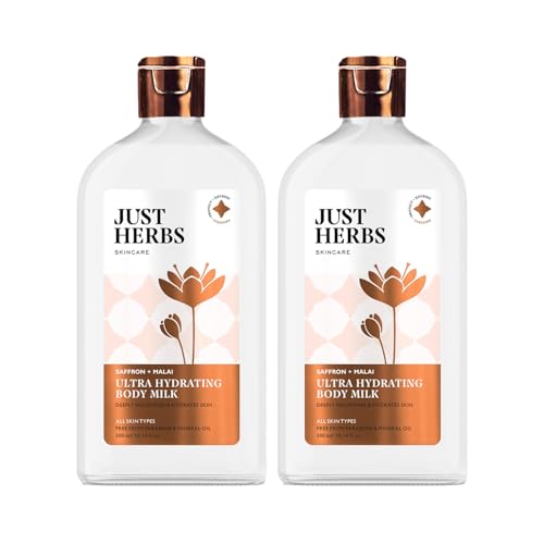 Image of Just Herbs Saffron + Malai Nourishing Body Milk Moisturizer for Men & Women