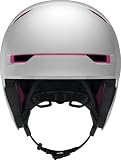 ABUS Stadthelm Scraper 3.0 ERA - Robuster Fahrradhelm inkl. Ohrenwärmer für den Winter - für Damen und Herren - Weiß/Pink, Größe L