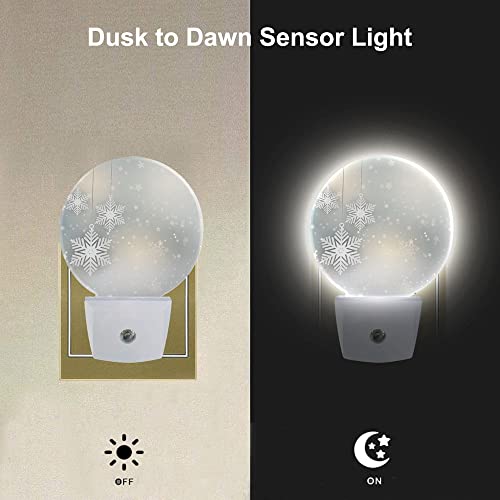 Image of EKOBLA Snowflake Night Light, Christmas Star and Winter Pattern Night Lights Plug Into Wall, 0.5W Sleep Friendly for Xmas Gift