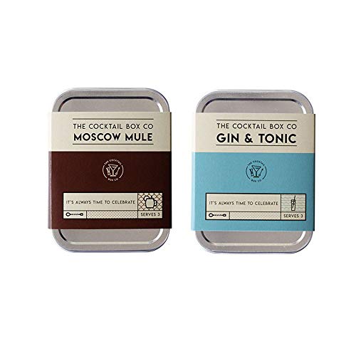 The Moscow Mule Cocktail Kit by The Cocktail Box Co. - Makes Premium Hand Crafted Cocktails. Great gift for any cocktail lover and makes the perfect travel companion! (2 Pack Gift Set)