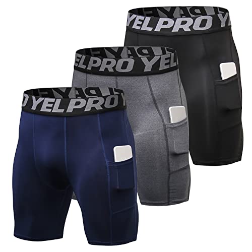 mingzhe Pacote de 3 shorts esportivos masculinos para treino ativo com bolso