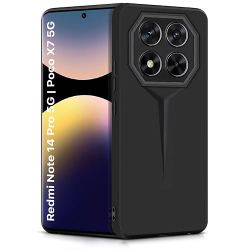 Image of WOW IMAGINE Slim Back Cover for Redmi Note 14 Pro 5G | Poco X7 5G | Blade Series Ultra Thin Case with Lightweight Design | Camera Protection | Soft Matte Silicone Flexible Mobile Case - Black