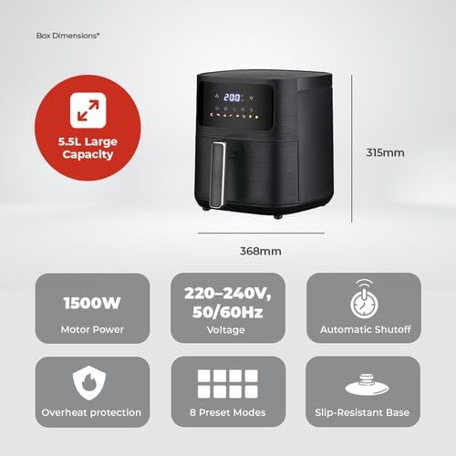 Diagram showing rapid air circulation in an air fryer