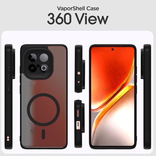 Image of Pikkme Back Cover for iQOO Neo 10 5G / Vivo Y300 GT 5G Compatible with Mag-Safe Smoke Back | Shockproof Design | Hard Transparent Back Case (Black Smoke Mag-Safe)