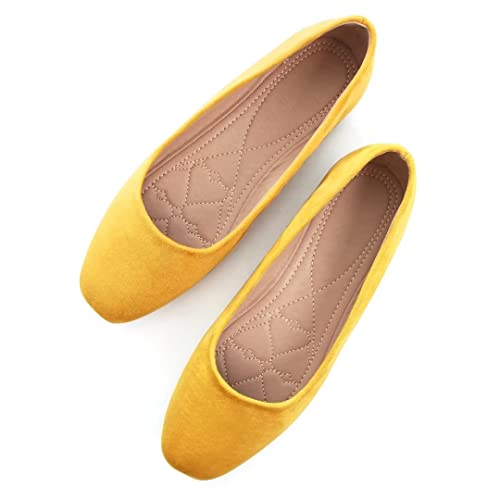 TN TANGNEST Women's Fashion Square Toe Ballet Shoes Comfortable Slip On Flats