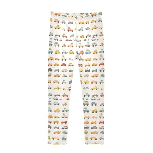 Cartoon Cars Collection Kids Baby Girls Active Leggings Casual High Waisted Lounge Pants Running