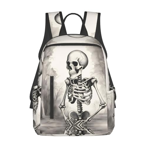 Sac à dos camping et randonnée avec imprimé squelette léger