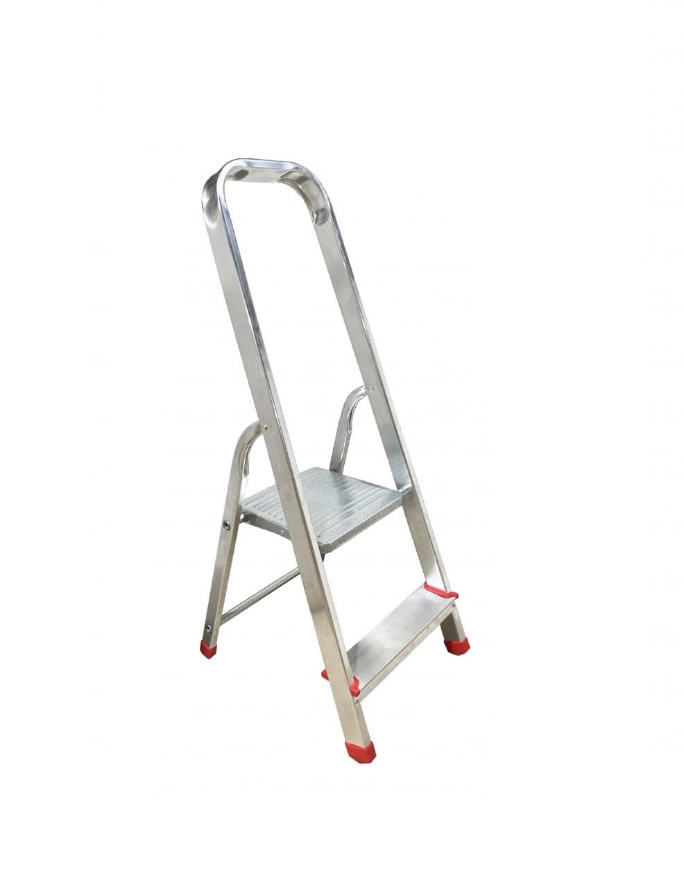 Escalera Plegable 2 peldaños Aluminio, Escalera de Tijera Resistente y Ligera, Antideslizante, Uso domestico, soporta hasta 150 kg.