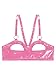 Oyolan Women Wet Look Patent Leather Bra Top Sexy Hollow Out Bralette Open Nipple Bra Lingerie with Metal Chain Pink Type A 4X-Large