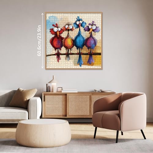 Rompecabezas de Aves Fantásticas para Adultos, 1000 Piezas, Puzzles de Animales Divertidos, Rompecabezas Imposibles de Pollos Coloridos miniatura 5