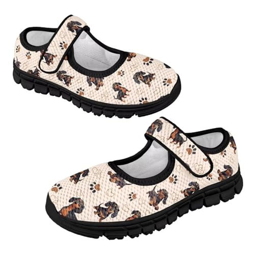 Girl's Animal Pattern Running Shoes Comfortable Flat Non Slip Comfort Mary Jane Shoes Magic Sticker Children's Sports Shoes4