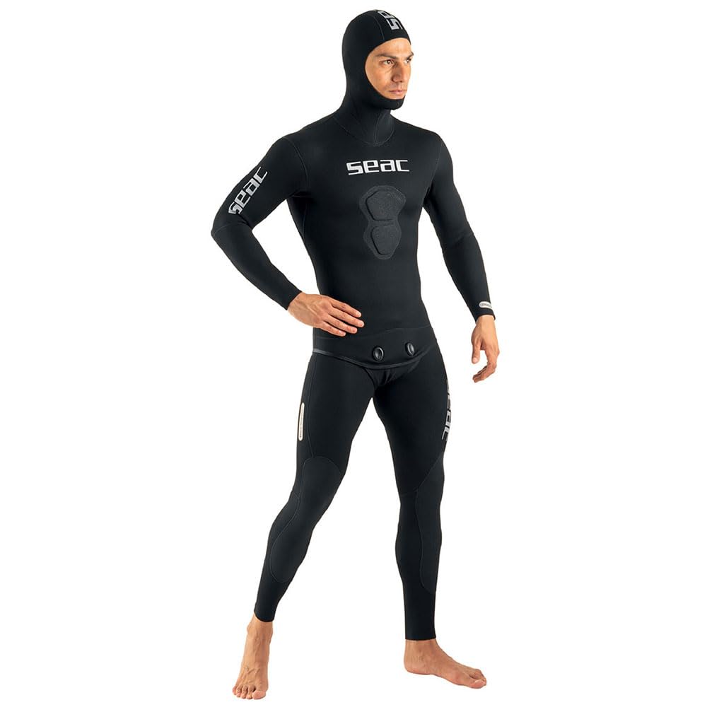 SEAC Black Shark, Muta da Pesca Sub e Apnea in Neoprene 7 mm, Due Pezzi, Interno in Spaccato Uomo