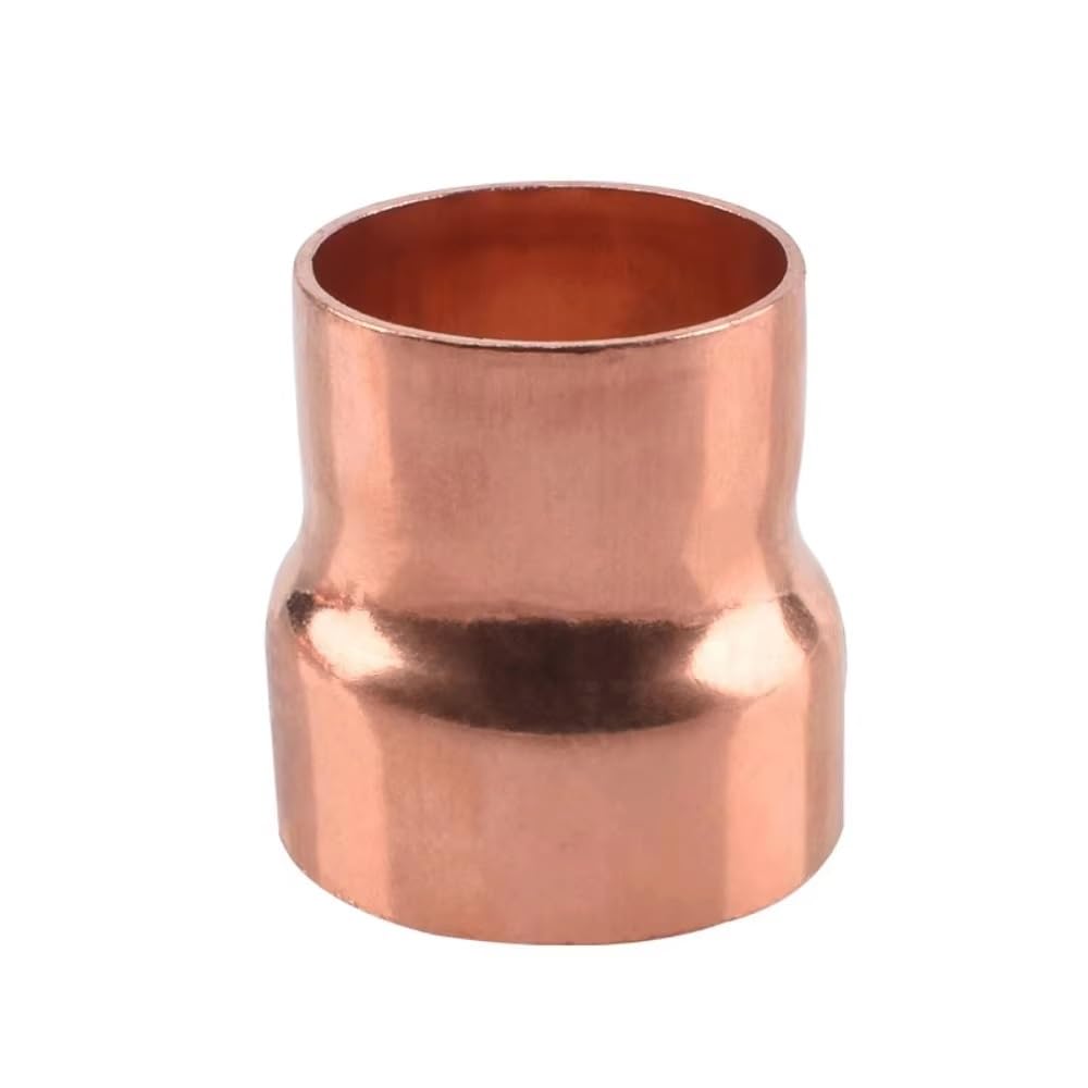 Lmrxofe One Color 8-6.35Mm To 32-28.6Mm Pure Copper Tube Weld Socket End Feed Reducer Coupler 1Pcs(15-12.7Mm)