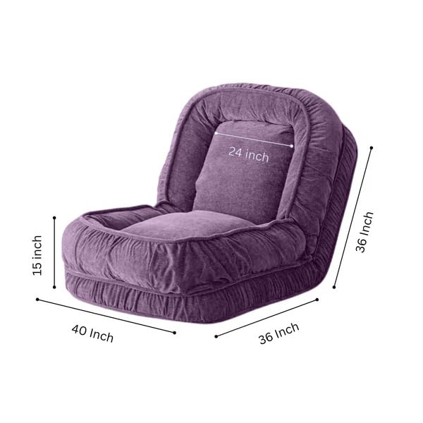 Image of 1 Seater Luxurious Human Dog Bed for People and Adults|Velvet Recliner Lounge Style Soft Human Dog Sofa with Plush Cushioning for Reading and Relaxation (Cotton Fabric),Lavender