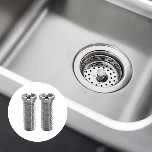 2 Stück Hohlschraube Spüle,Hohlschraube für Siebkorbventile,M12 x 25 mm Edelstahl Hohlschraube Spüle,25mm Waschbecken Schrauben,Geeignet für Küchenspülen Siebkorbspülen Spülbecken Zubehör Silbrig