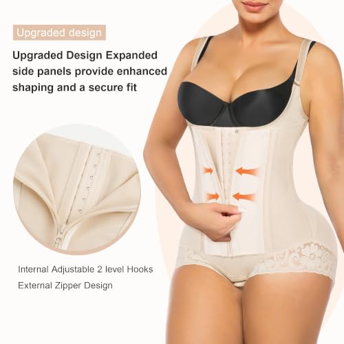 Image of SHAPERX Women's Fajas Colombianas Tummy Control Shapewear Body Shaper with Steel Boned Support