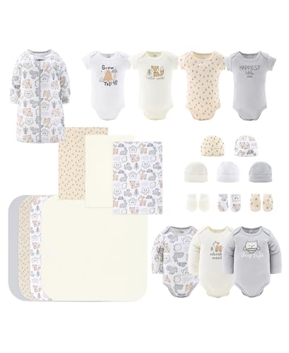 Image of The Peanutshell Newborn Clothes & Accessories Set for Baby Boys or Girls, 23 Piece Layette Gift Set, Fits Newborn to 3 Months