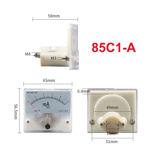 Ampèremètre analogique 85C1-A DC micro-ampère panneau 1A