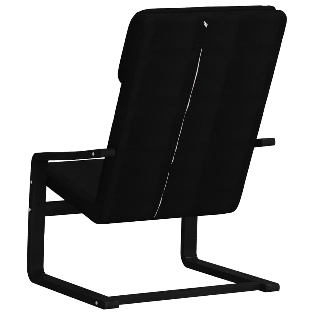 Sedia relax nera in tessuto con imbottitura ergonomica e struttura in legno massello di betulla 59x82x98 cm, poltrona reclinabile per soggiorno, ufficio, camera, ideale per riposo e lettura