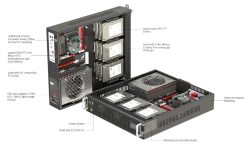 Image of XtremeMiner 19 Inch U Rack Mount 2U Server Case for 9 Drives EM-2UNASV4 (Telescopic Mounting)