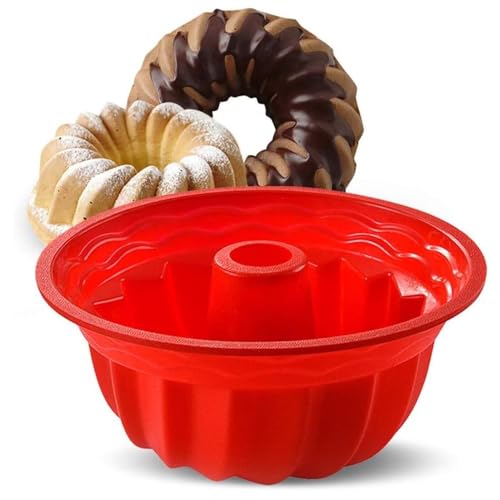 CHEFZOCO Molde repostería de tubo, Molde para bizcocho, Molde para brownies, Molde para hacer pan, Molde gelatina, Soporta hasta 230ºC, Antiadherente, Apto para lavavajilla, Silicona, Diámetro 24 cm